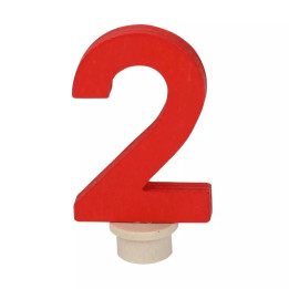 Cijfer 2 rood steker