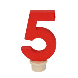 Cijfer 5 rood steker